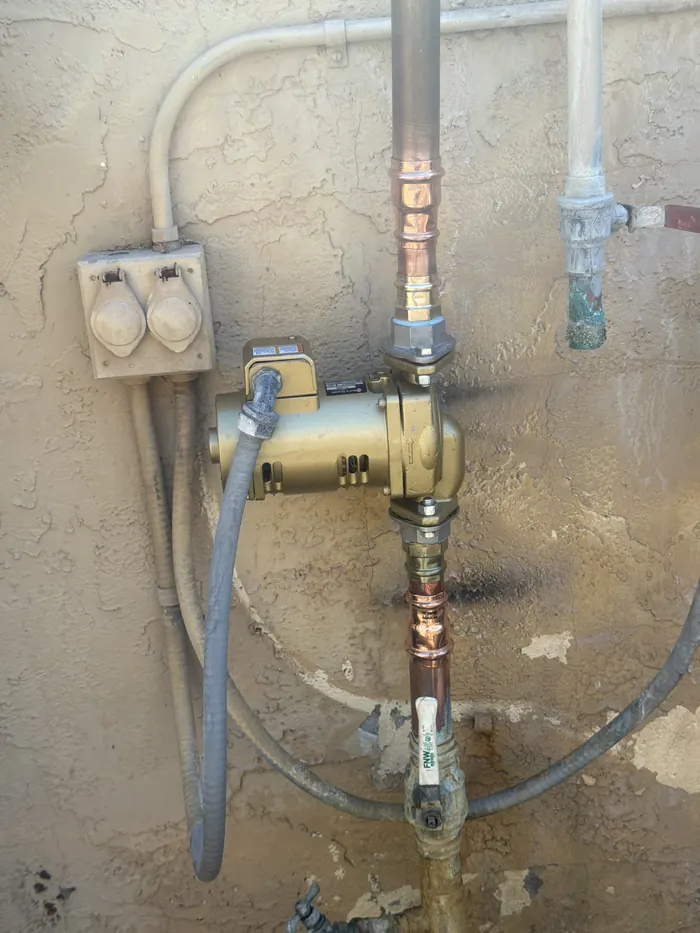 Copper pipe and valve installation